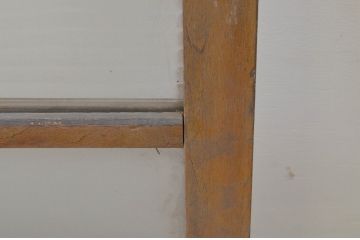 アンティーク建具　モールガラス入り　レトロな雰囲気を醸し出すガラス窓2枚セット(ガラス戸、引き戸)(R-067864)