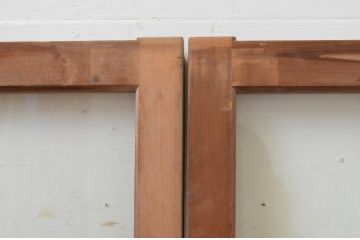 アンティーク建具　レトロな雰囲気が魅力のガラス窓2枚セット(引き戸、ガラス戸)(R-067865)