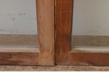 アンティーク建具　レトロな雰囲気が魅力のガラス窓2枚セット(引き戸、ガラス戸)(R-067865)