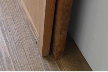 アンティーク建具　杉材　経年を感じさせる木味が魅力の板戸窓2枚セット(引き戸)(R-067869)