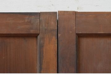 アンティーク建具　杉材　和の空間づくりにおすすめの板戸窓2枚セット(引き戸)(R-067871)