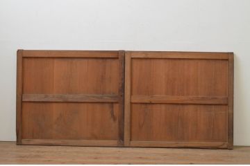 アンティーク建具　杉材　和の空間づくりにおすすめの板戸窓2枚セット(引き戸)(R-067871)