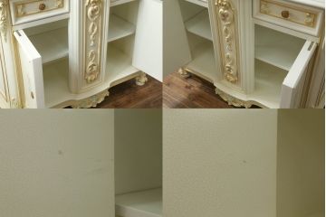 中古　イタリア高級家具　SILIK(シリック)　ロココ調の豪華な装飾が優美なチェスト(サイドキャビネット、サイドボード、戸棚、収納棚)(定価約80万円)(R-067911)