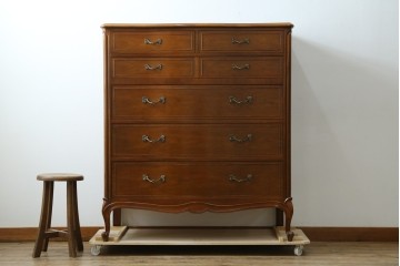 中古　美品　DREXEL HERITAGE(ドレクセルヘリテイジ)　Touraine(ツーレイン)　マホガニー材製の贅沢なアンティーク調チェスト　(R-067912)