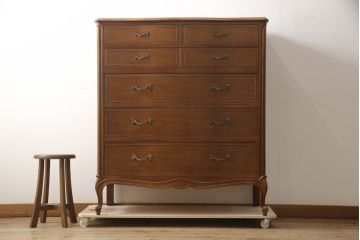 中古　美品　DREXEL HERITAGE(ドレクセルヘリテイジ)　Touraine(ツーレイン)　マホガニー材製の贅沢なアンティーク調チェスト(引き出し、サイドチェスト)(R-067912)