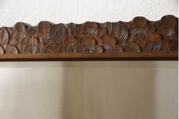中古　軽井沢彫り　伝統工芸　咲き誇る桜の彫刻が美しいドレッサー(鏡台、ミラー)(R-067914)