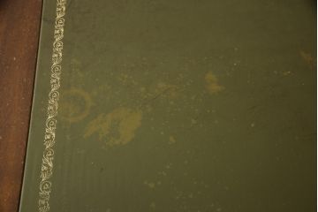 イギリスビンテージ　クラシカルなデザインが魅力のスライド補助天板付きレザートップ両袖机(デスク、ワークデスク、在宅用、在宅ワーク用、ヴィンテージ、英国)(R-067917)