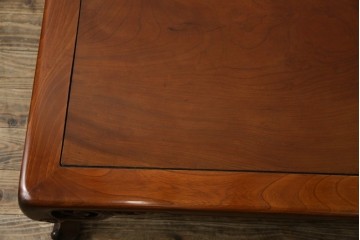 和製アンティーク　最高級　総欅(ケヤキ)材　滑らかな曲線と透かし彫りが美しい!上質な空間を演出する座卓　(R-067918)