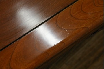 和製アンティーク　最高級　総欅(ケヤキ)材　滑らかな曲線と透かし彫りが美しい!上質な空間を演出する座卓　(R-067918)