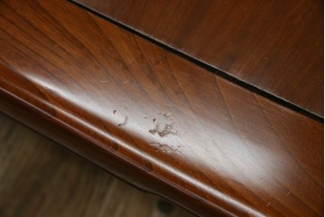 和製アンティーク　最高級　総欅(ケヤキ)材　滑らかな曲線と透かし彫りが美しい!上質な空間を演出する座卓　(R-067918)