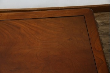 和製アンティーク　最高級　総欅(ケヤキ)材　滑らかな曲線と透かし彫りが美しい!上質な空間を演出する座卓　(R-067918)