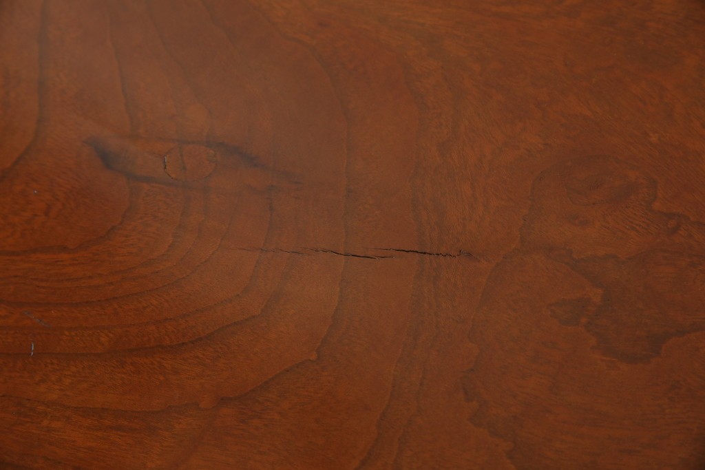 和製アンティーク　最高級　総欅(ケヤキ)材　滑らかな曲線と透かし彫りが美しい!上質な空間を演出する座卓　(R-067918)