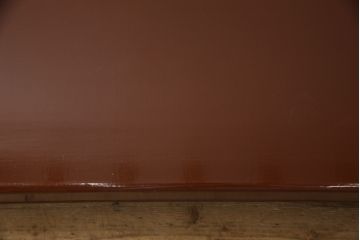 希少!!　中古　美品　京塗り　朱色(朱塗り)　シンプルで品のある佇まいが魅力的な座卓(ローテーブル、センターテーブル、漆塗り)(R-067919)
