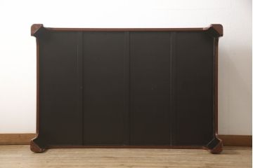希少!!　中古　美品　京塗り　朱色(朱塗り)　シンプルで品のある佇まいが魅力的な座卓(ローテーブル、センターテーブル、漆塗り)(R-067919)
