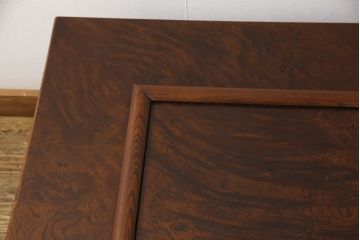 中古　美品　駿河民芸　民芸家具　美しい杢目と金具が目を引く角火鉢(木製火鉢、長火鉢、囲炉裏)(R-067920)
