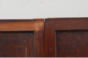 アンティーク建具　欅(ケヤキ)材　上質な和の空間づくりにおすすめの板戸窓2枚セット(引き戸)(R-067934)