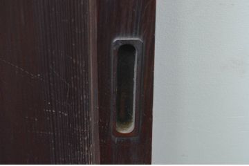 アンティーク建具　杉材　深みのある色合いが魅力的な板戸窓2枚セット(引き戸)(R-067935)