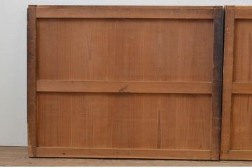 アンティーク建具　杉材のすすけた味わいが魅力の板戸窓2枚セット(引き戸)(R-067941)