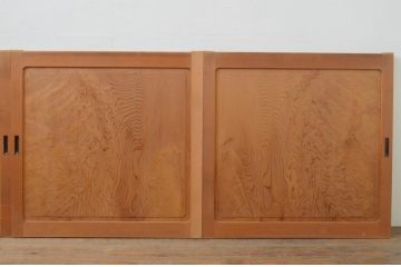 ビンテージ建具　杉材一枚板　数寄屋で使われていた高級板戸窓4枚セット(引き戸、ヴィンテージ)(R-067946)