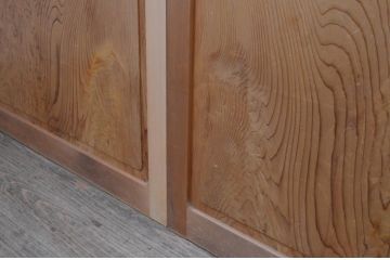 ビンテージ建具　杉材一枚板　数寄屋で使われていた高級板戸窓4枚セット(引き戸、ヴィンテージ)(R-067946)