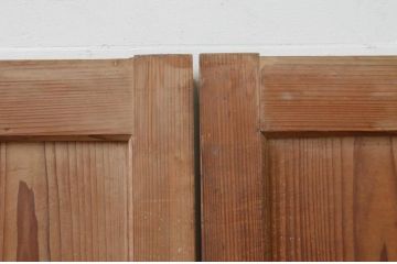 アンティーク建具　杉材　経年を感じさせる木味が魅力の板戸窓2枚セット(引き戸)(R-067947)