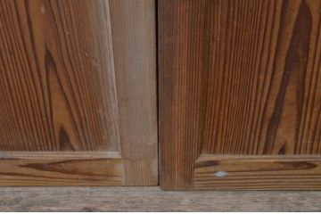 アンティーク建具　杉材　経年を感じさせる木味が魅力の板戸窓2枚セット(引き戸)(R-067947)