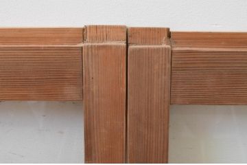 アンティーク建具　杉材　大正ロマンの雰囲気漂うガラス窓2枚セット(引き戸、ガラス戸)(R-067950)