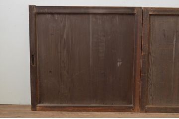 アンティーク建具　杉材　落ち着いた雰囲気が漂う板戸窓2枚セット(引き戸)(R-067951)