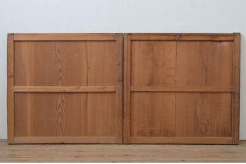 アンティーク建具　杉材　落ち着いた雰囲気が漂う板戸窓2枚セット(引き戸)(R-067951)