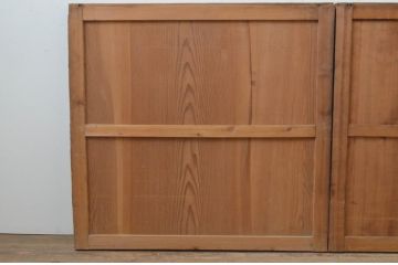 アンティーク建具　杉材　落ち着いた雰囲気が漂う板戸窓2枚セット(引き戸)(R-067951)