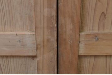 アンティーク建具　杉材　経年を感じさせる木味が魅力の板戸窓2枚セット(引き戸)(R-067957)