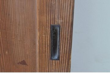 アンティーク建具　杉材　経年を感じさせる木味が魅力の板戸窓2枚セット(引き戸)(R-067958)