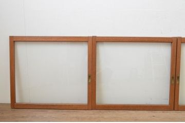 アンティーク建具　昭和レトロな雰囲気漂う大判ガラス窓4枚セット(引き戸、ガラス戸)(R-067959)