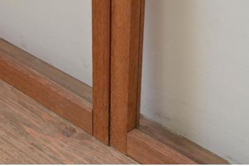 アンティーク建具　昭和レトロな雰囲気漂う大判ガラス窓4枚セット(引き戸、ガラス戸)(R-067959)