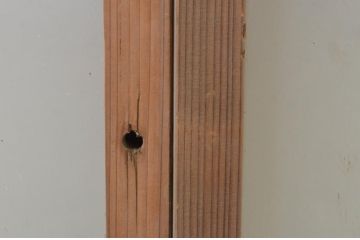 アンティーク建具　経年を感じさせる木味が魅力のガラス窓2枚セット(引き戸、ガラス戸)(R-067960)