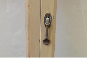 アンティーク建具　ペイント仕上げ限定　ペンキの剥げたガラス窓3枚セット(引き戸、ガラス戸)(R-067961)