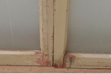 アンティーク建具　ペイント仕上げ限定　ペンキの剥げたガラス窓3枚セット(引き戸、ガラス戸)(R-067961)
