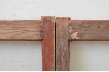 アンティーク建具　ペイント仕上げ限定　ペンキの剥げたガラス窓3枚セット(引き戸、ガラス戸)(R-067961)