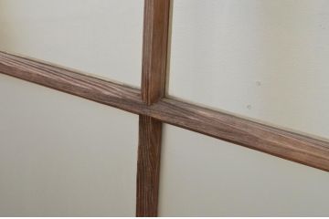 アンティーク建具　ペイント仕上げ限定　ペンキの剥げたガラス窓3枚セット(引き戸、ガラス戸)(R-067961)