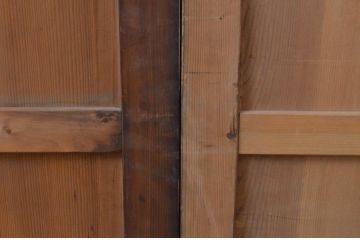 アンティーク建具　杉材　落ち着いた雰囲気が漂う板戸窓2枚セット(引き戸)(R-067963)