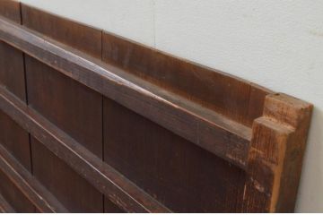 アンティーク建具　落ち着いた和の空間を演出する横桟の板戸窓2枚セット(引き戸、格子戸、舞良戸)(R-067964)