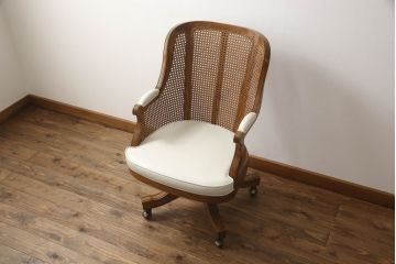  中古　DREXEL HERITAGE(ドレクセルヘリテイジ)　Cameo Classics(キャメオクラシックス)　エレガントで格調高い雰囲気漂うマホガニー材製のデスクチェア(回転椅子、アームチェア、オフィスチェア)(定価約40万円)(R-067972)