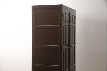 中古　美品　松本民芸家具　シックな佇まいが魅力の引き出し付きワードローブ(洋服タンス、衣装箪笥、整理たんす、収納タンス)(定価約42万円)(R-067974)