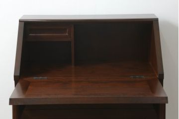 中古　美品　松本民芸家具　スタイリッシュなデザインが美しいライティングビューロー(机、在宅ワーク、在宅用ワークデスク、引き出し、チェスト)(R-067975)