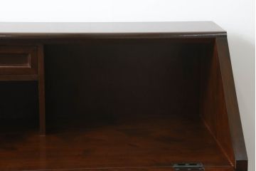中古　美品　松本民芸家具　スタイリッシュなデザインが美しいライティングビューロー(机、在宅ワーク、在宅用ワークデスク、引き出し、チェスト)(R-067975)