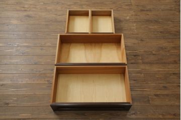 中古　美品　松本民芸家具　スタイリッシュなデザインが美しいライティングビューロー(机、在宅ワーク、在宅用ワークデスク、引き出し、チェスト)(R-067975)