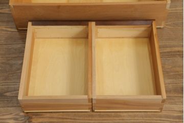 中古　美品　松本民芸家具　スタイリッシュなデザインが美しいライティングビューロー(机、在宅ワーク、在宅用ワークデスク、引き出し、チェスト)(R-067975)