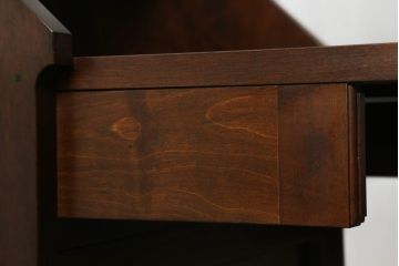中古　美品　松本民芸家具　スタイリッシュなデザインが美しいライティングビューロー(机、在宅ワーク、在宅用ワークデスク、引き出し、チェスト)(R-067975)