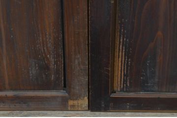 アンティーク建具　杉材　落ち着いた雰囲気が漂う板戸窓2枚セット(引き戸)(R-067977)