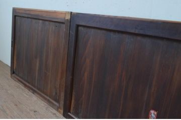 アンティーク建具　杉材　落ち着いた雰囲気が漂う板戸窓2枚セット(引き戸)(R-067977)